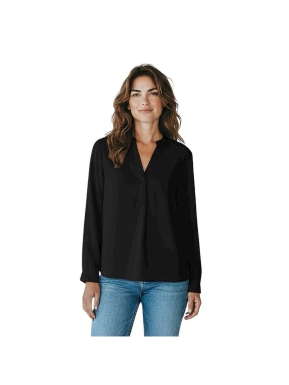 Audrey & Celine Size XL Black Long Sleeve Blouse